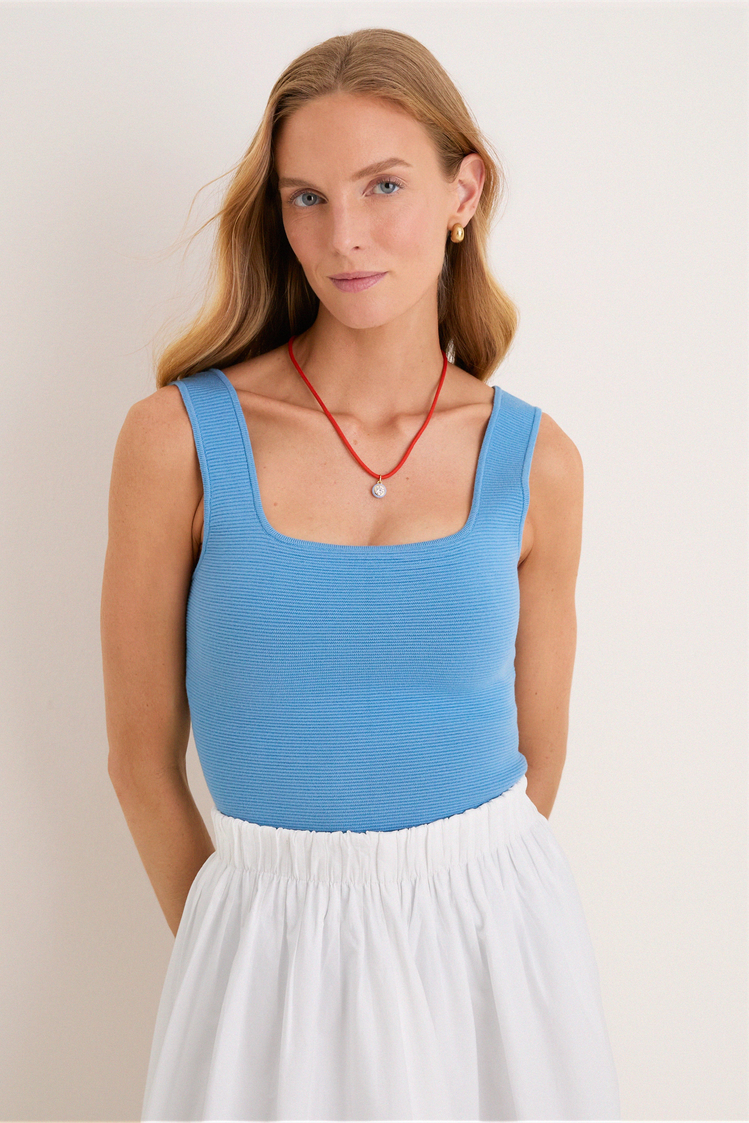 Allure Blue Sara Rib Knit Tank | Tuckernuck