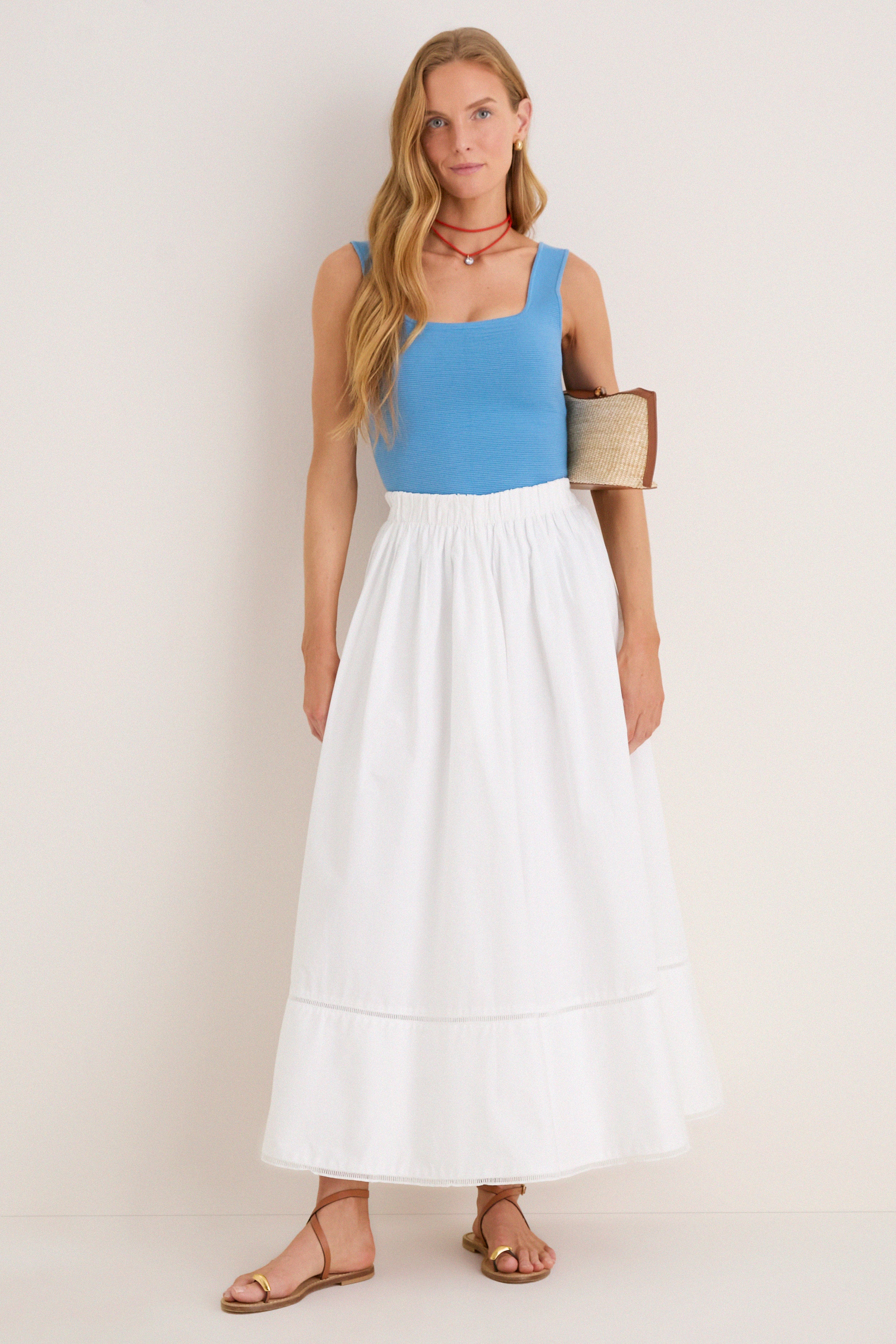 White Cotton Poplin Nicole Circle Skirt | Tuckernuck