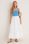 White Cotton Poplin Nicole Circle Skirt