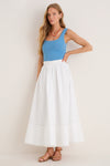 White Cotton Poplin Nicole Circle Skirt