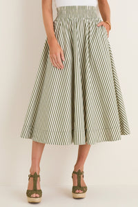 Jardin Stripe Cotton Poplin Niki Circle Skirt