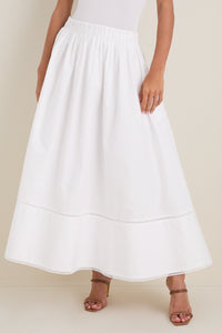 White Cotton Poplin Nicole Circle Skirt