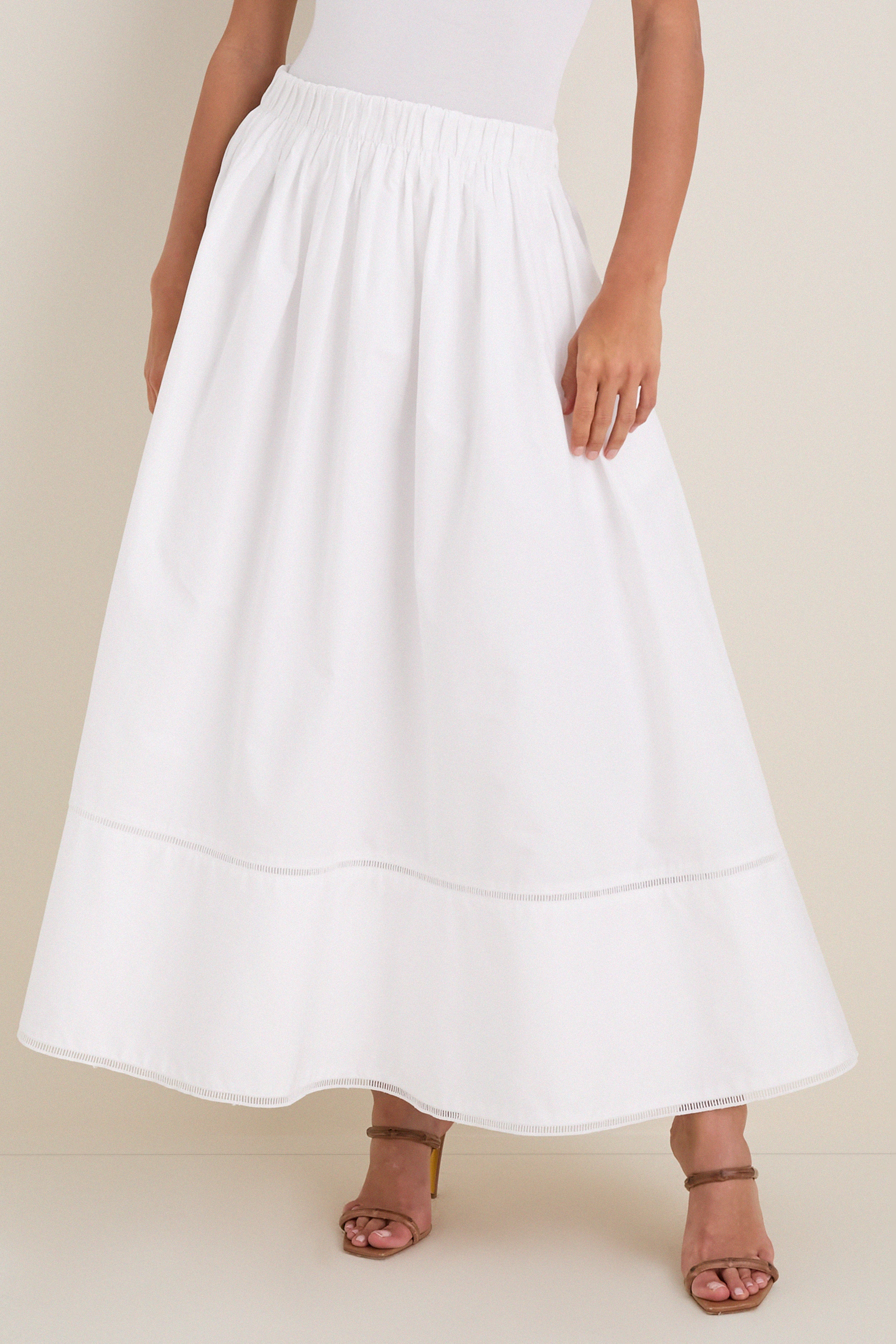 White Cotton Poplin Nicole Circle Skirt
