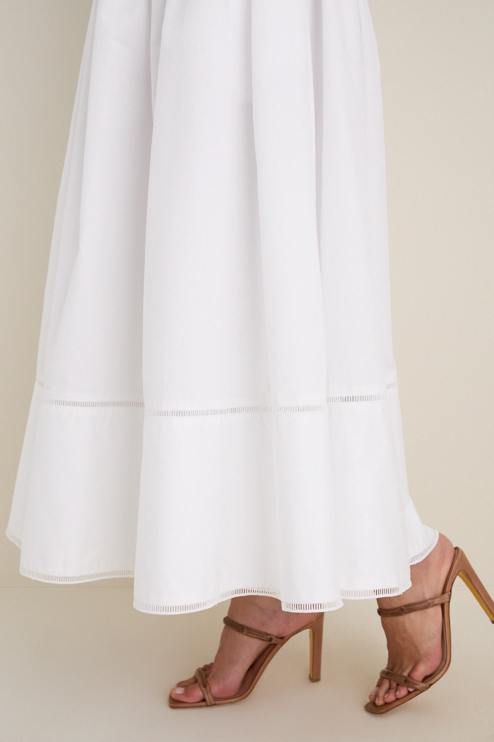 White Cotton Poplin Nicole Circle Skirt
