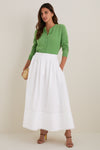 White Cotton Poplin Nicole Circle Skirt