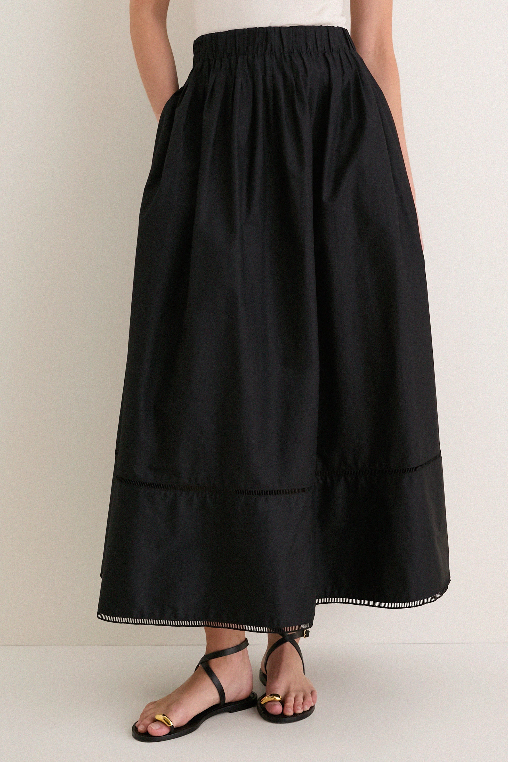 Black Cotton Poplin Nicole Circle Skirt | Tuckernuck