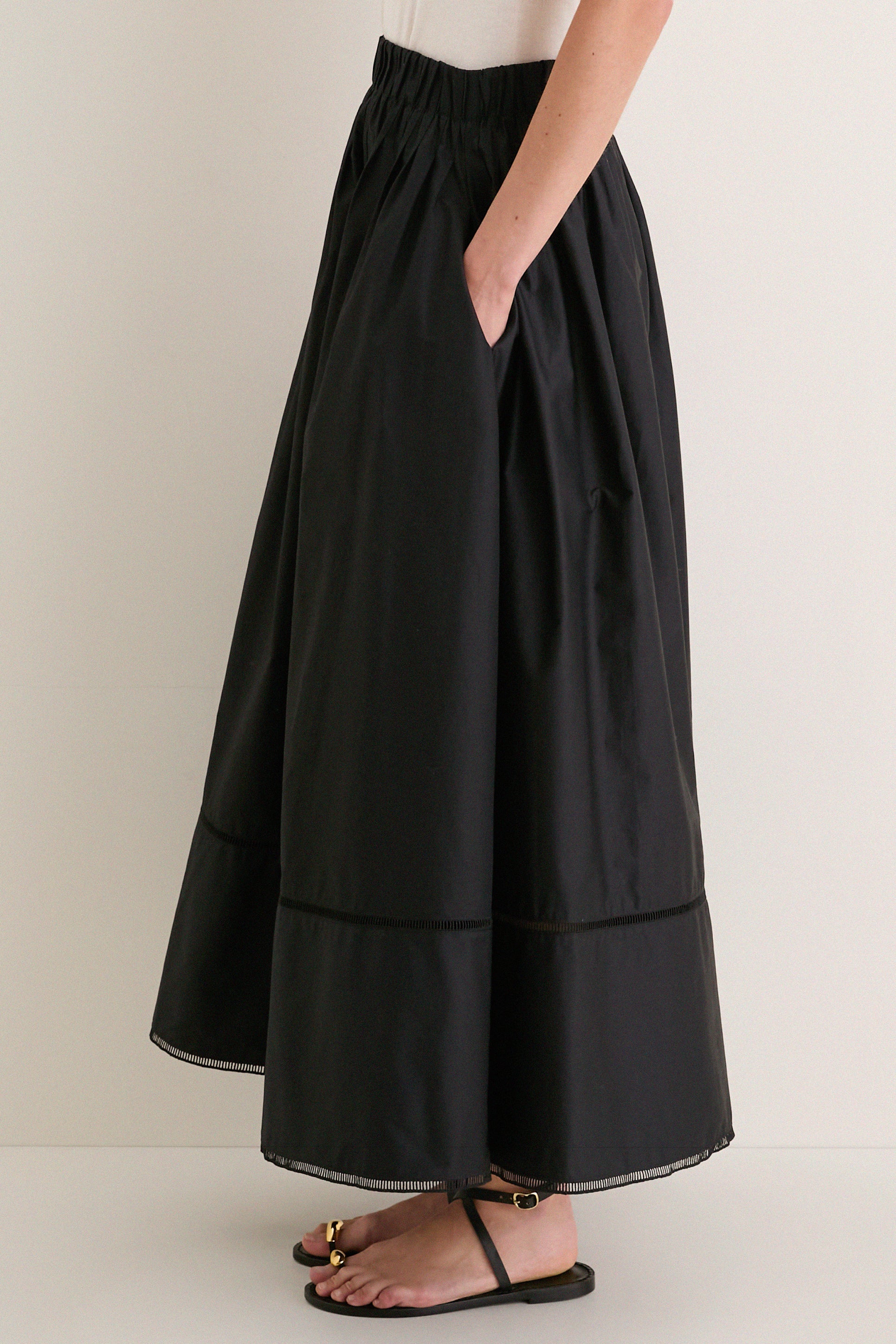 Black Cotton Poplin Nicole Circle Skirt | Tuckernuck