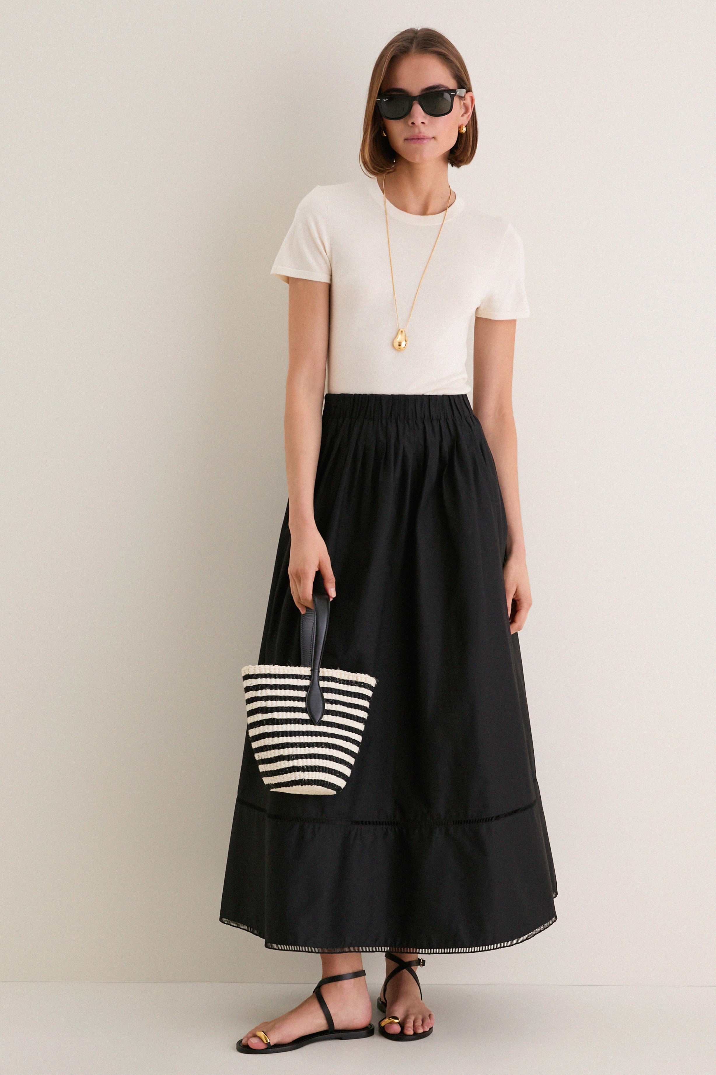 Black Cotton Poplin Nicole Circle Skirt | Tuckernuck