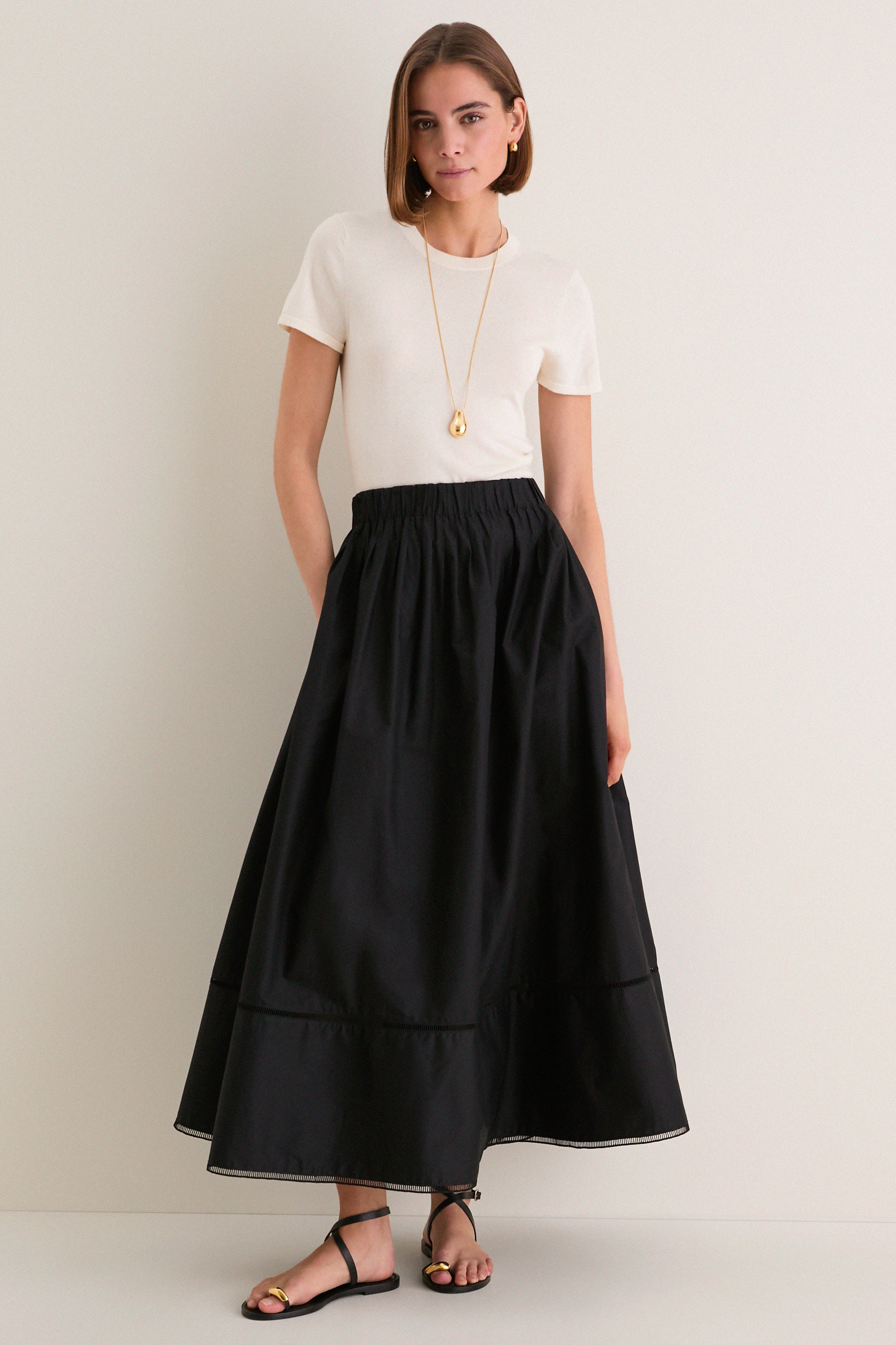Black Cotton Poplin Nicole Circle Skirt | Tuckernuck