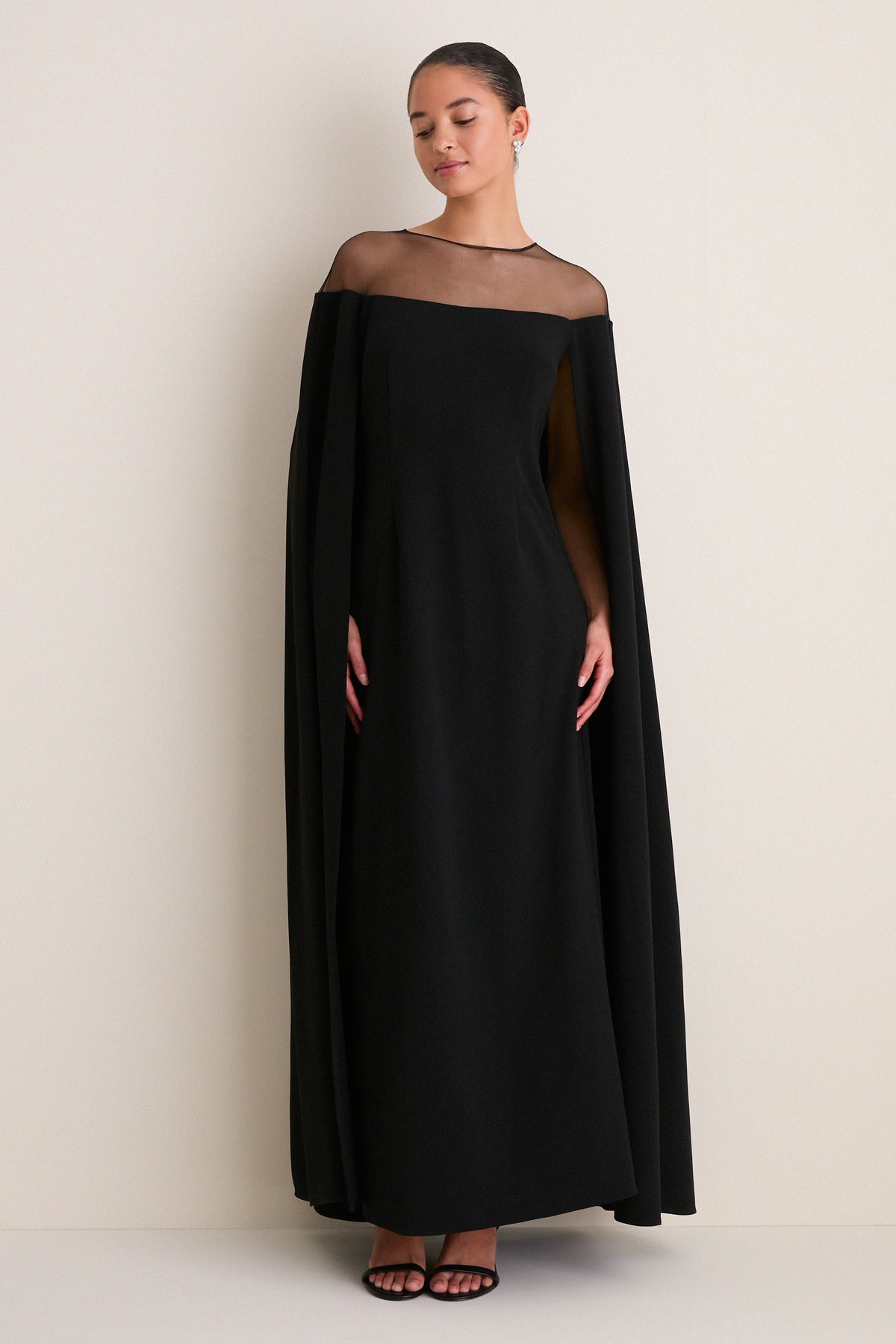 Tuckernuck Black Estelle Cape Maxi Dress Black / 2