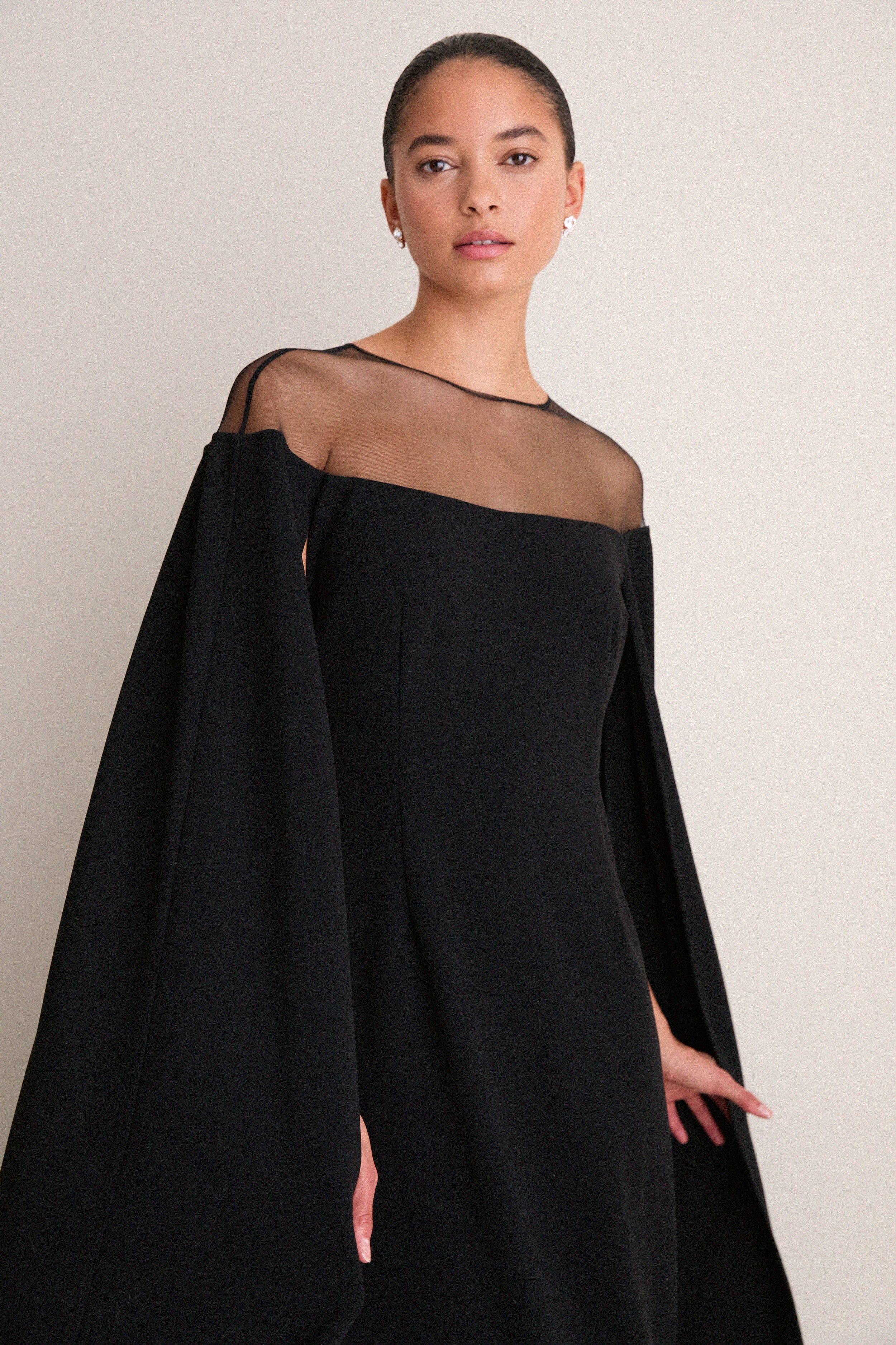 Black Estelle Cape Maxi Dress | Tuckernuck