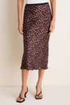 Black and Brown Printed Bar Silk Skirt