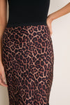 Black and Brown Printed Bar Silk Skirt