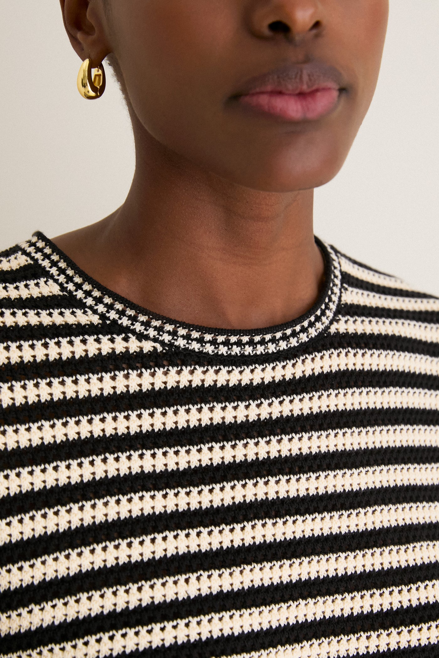 Black and Ivory Stripe Theo Sweater