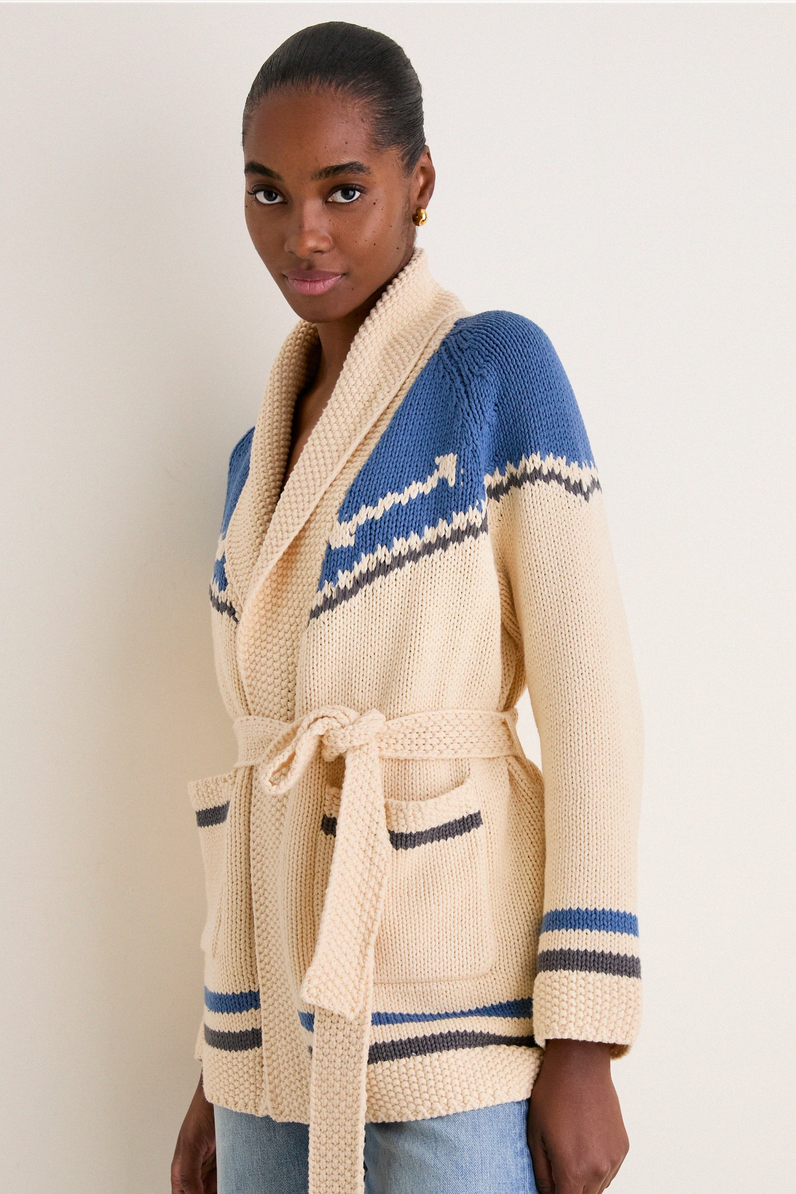 THE GREAT. x Stetson Robin Blue Western Riding Cardigan