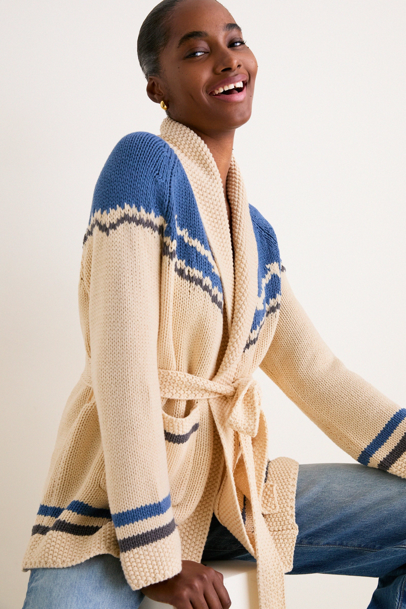 THE GREAT. x Stetson Robin Blue Western Riding Cardigan