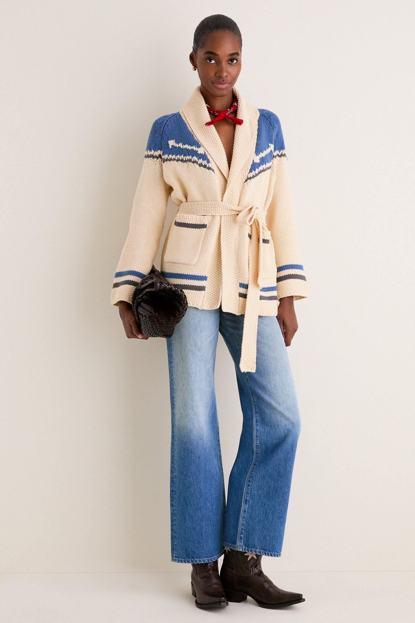 THE GREAT. x Stetson Robin Blue Western Riding Cardigan