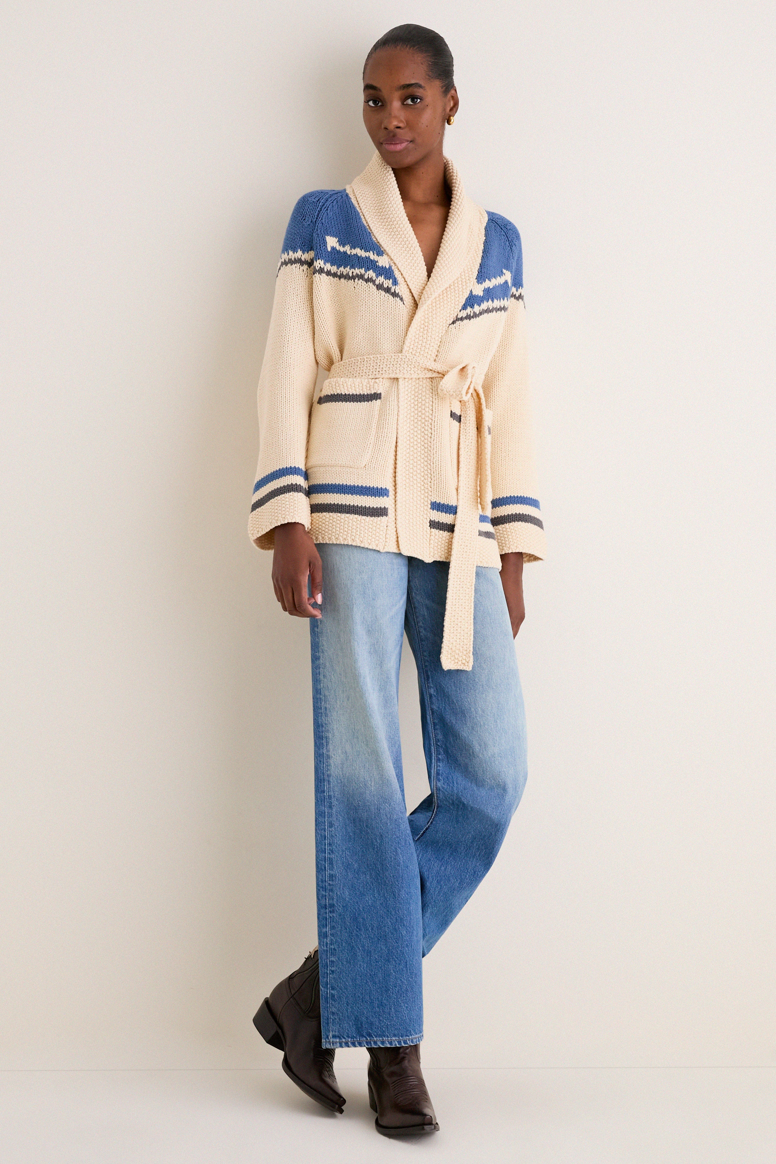 THE GREAT. x Stetson Robin Blue Western Riding Cardigan