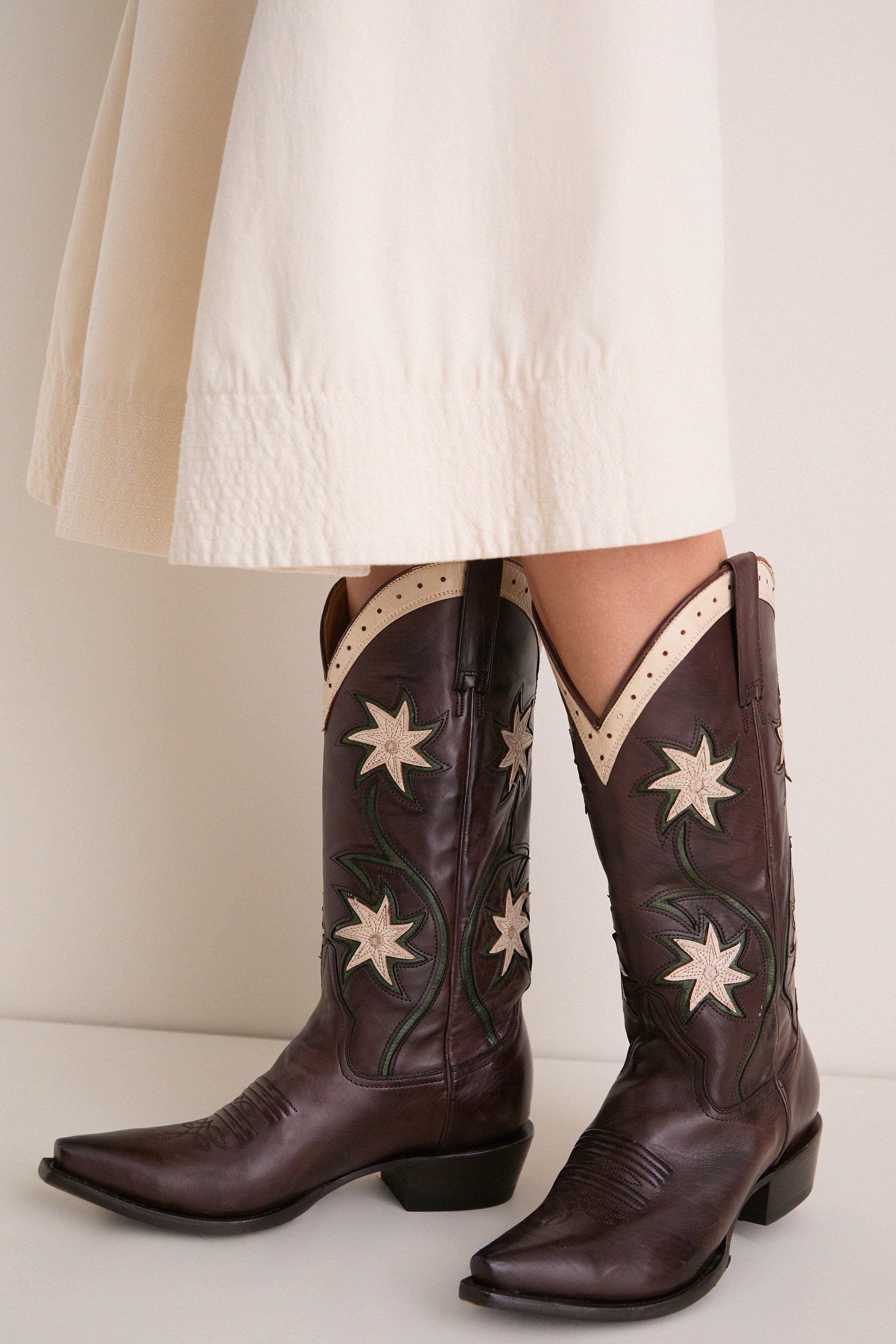 THE GREAT. x Stetson Brown Floral Cowboy Boot | THE GREAT.