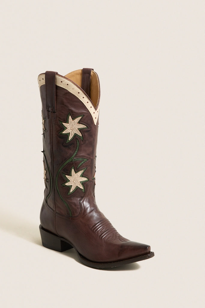 THE GREAT. x Stetson Brown Floral Cowboy Boot | THE GREAT.