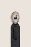 THE GREAT. x Stetson Black and Silver Tooled Waist Belt