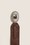 THE GREAT. x Stetson Brown and Silver Tooled Waist Belt