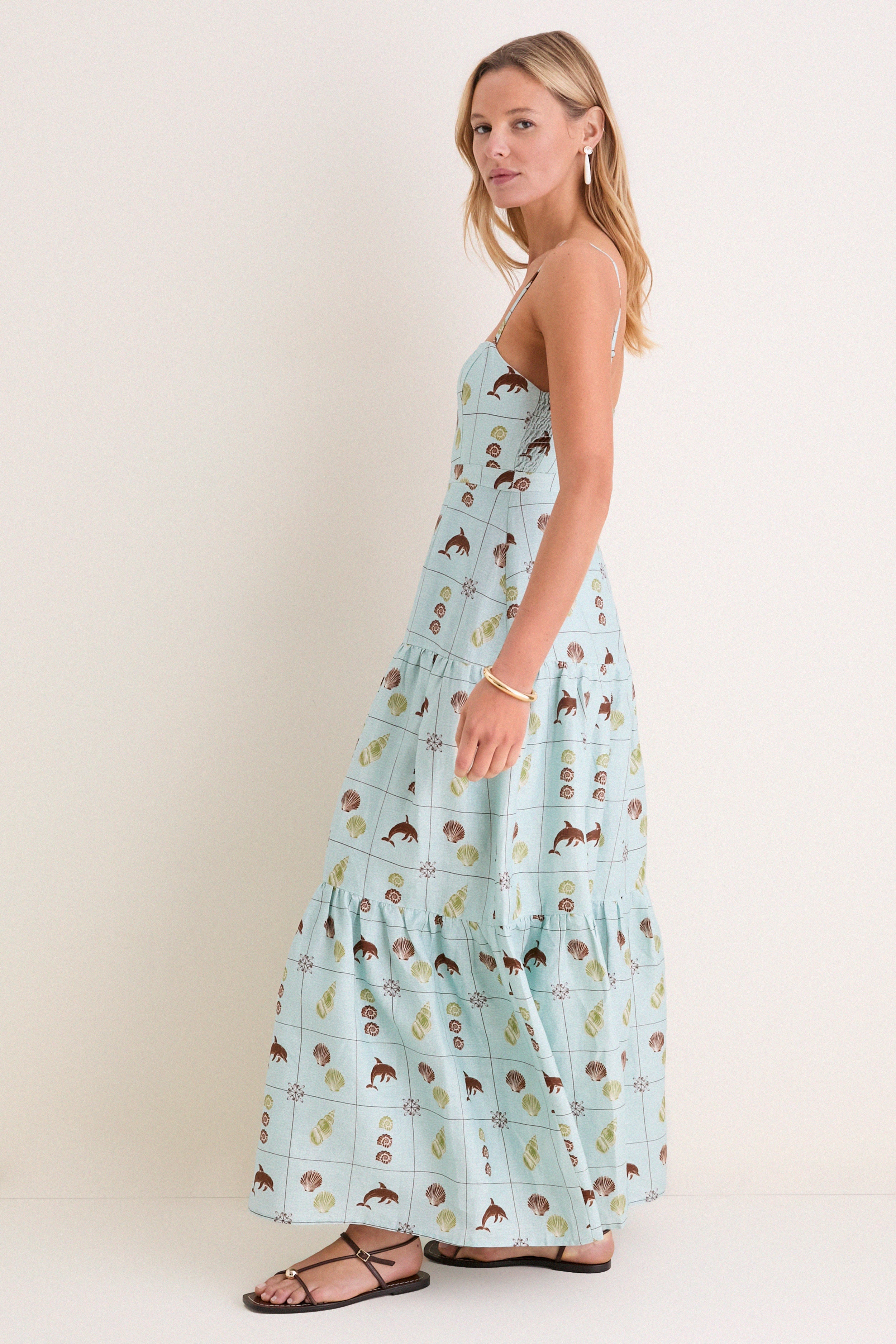 Seashell Tile Celine Maxi Dress