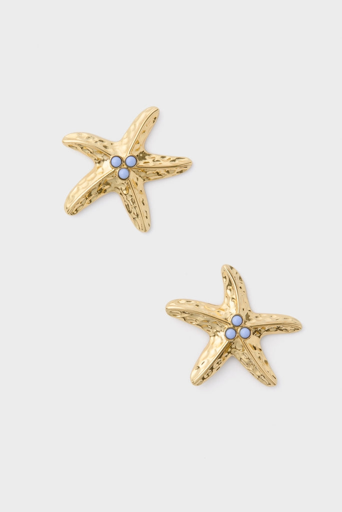 Gold & Blue Starfish Marina Earrings