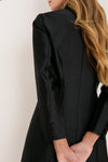 Black Dupioni Mandarin Collar Tamara Tunic