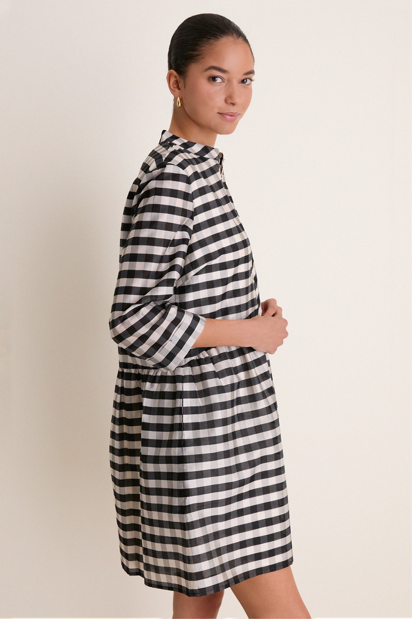 Midnight Check Royal Shirt Dress