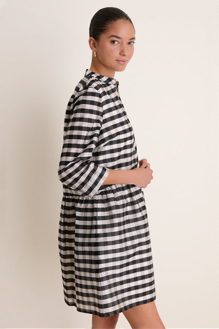 Midnight Check Royal Shirt Dress