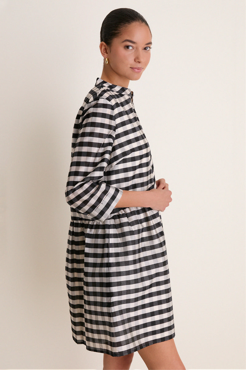 Midnight Check Royal Shirt Dress