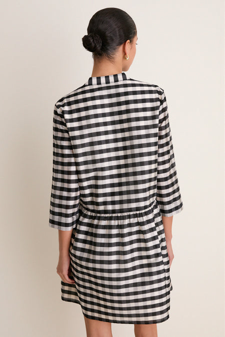 Midnight Check Royal Shirt Dress