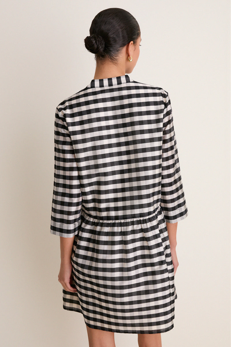 Midnight Check Royal Shirt Dress