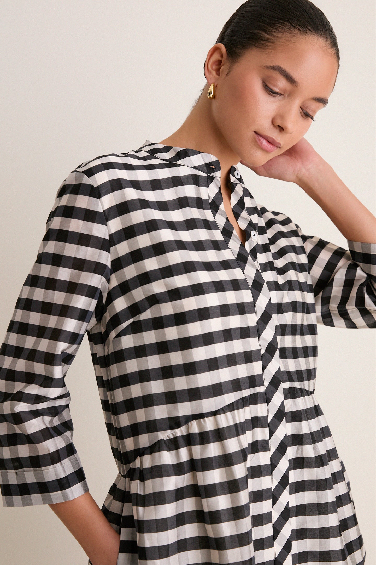 Midnight Check Royal Shirt Dress