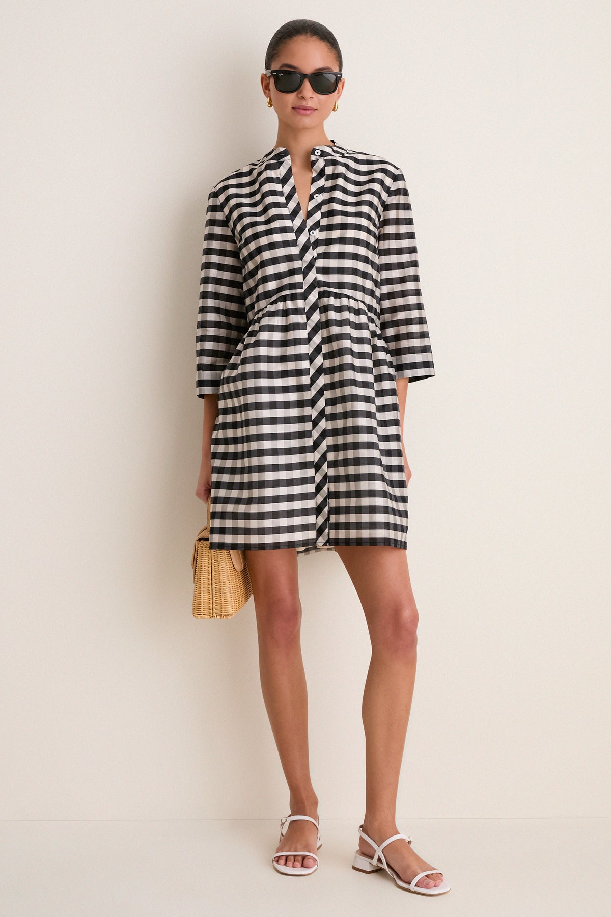 black & white check dress Temperance Gingham Maxi hat not included Plaid Sleeveless Dress White/Black
