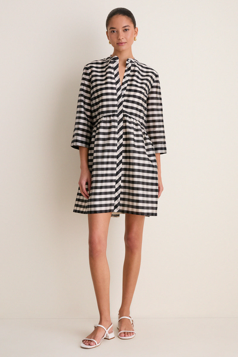 Midnight Check Royal Shirt Dress