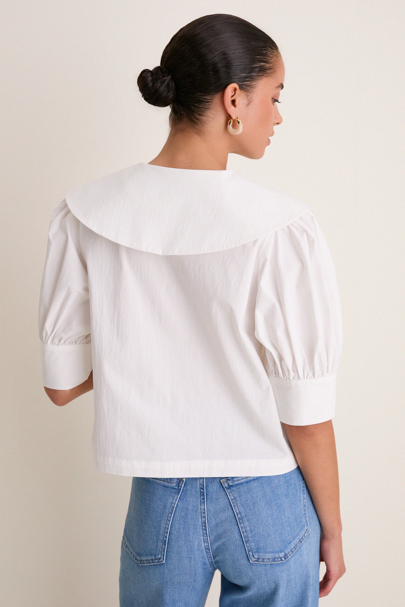 White Cotton Poplin Renee Blouse