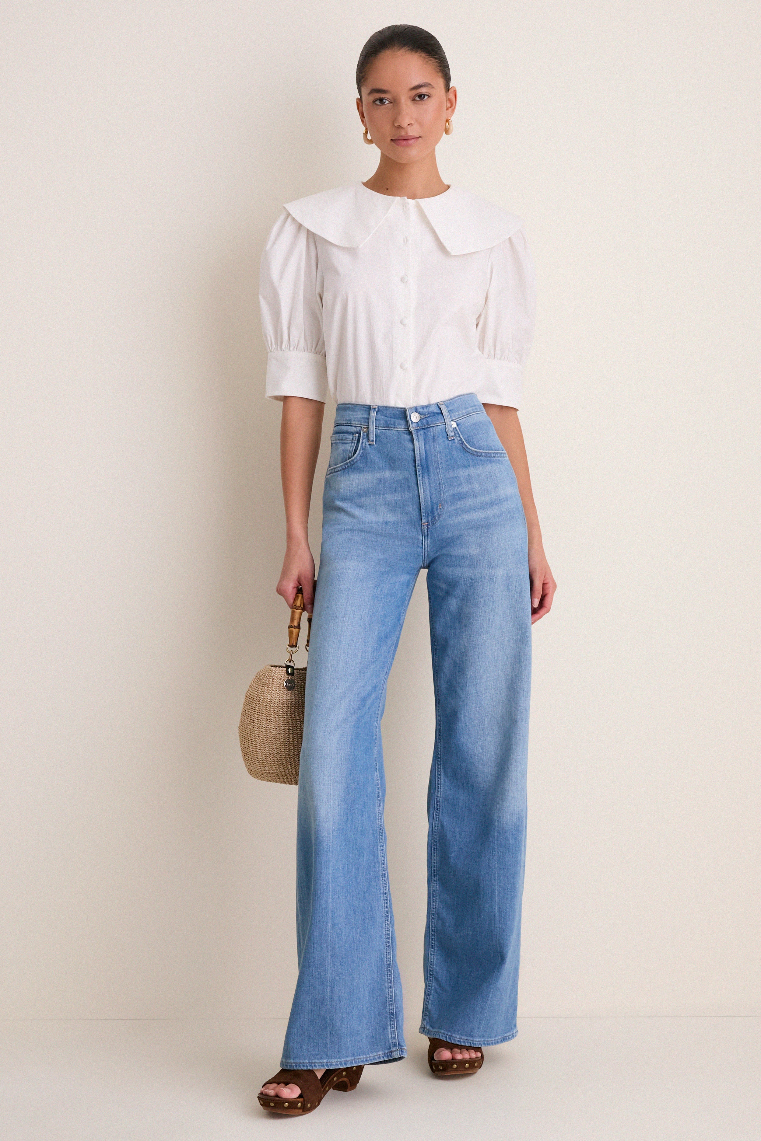 White Cotton Poplin Renee Blouse