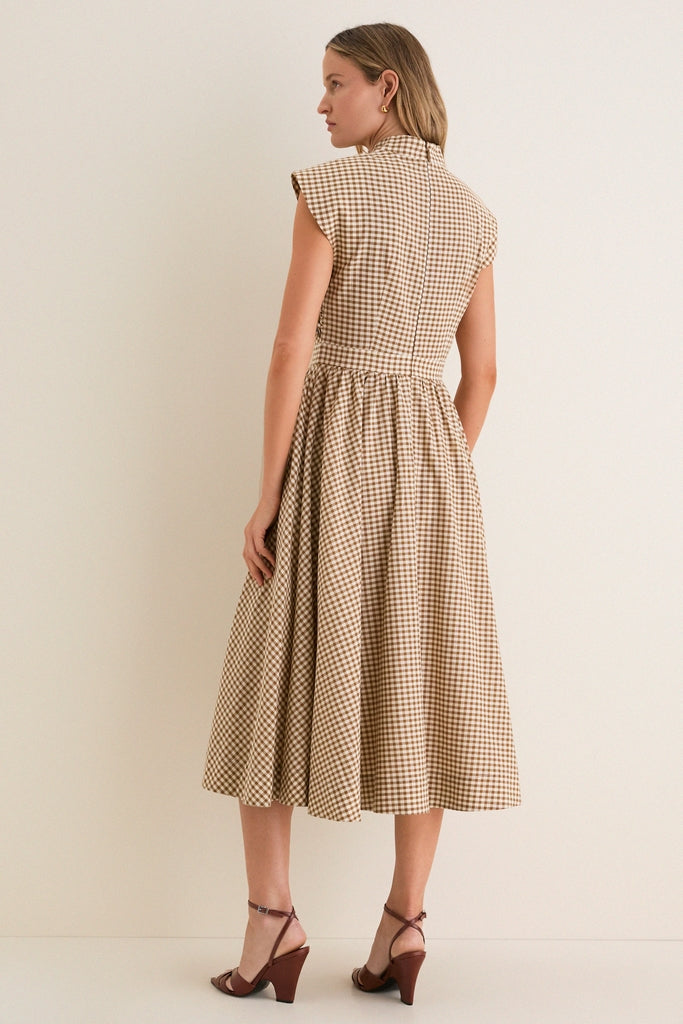 Mocha Gingham Dame Dress | Tuckernuck