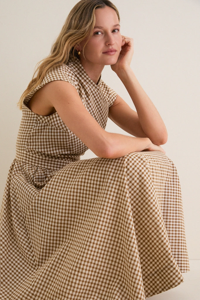 Mocha Gingham Dame Dress | Tuckernuck Mocha Gingham Dame Dress | Tuckernuck