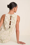Celadon Scroll Embroidered Portia Dress