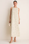 Celadon Scroll Embroidered Portia Dress