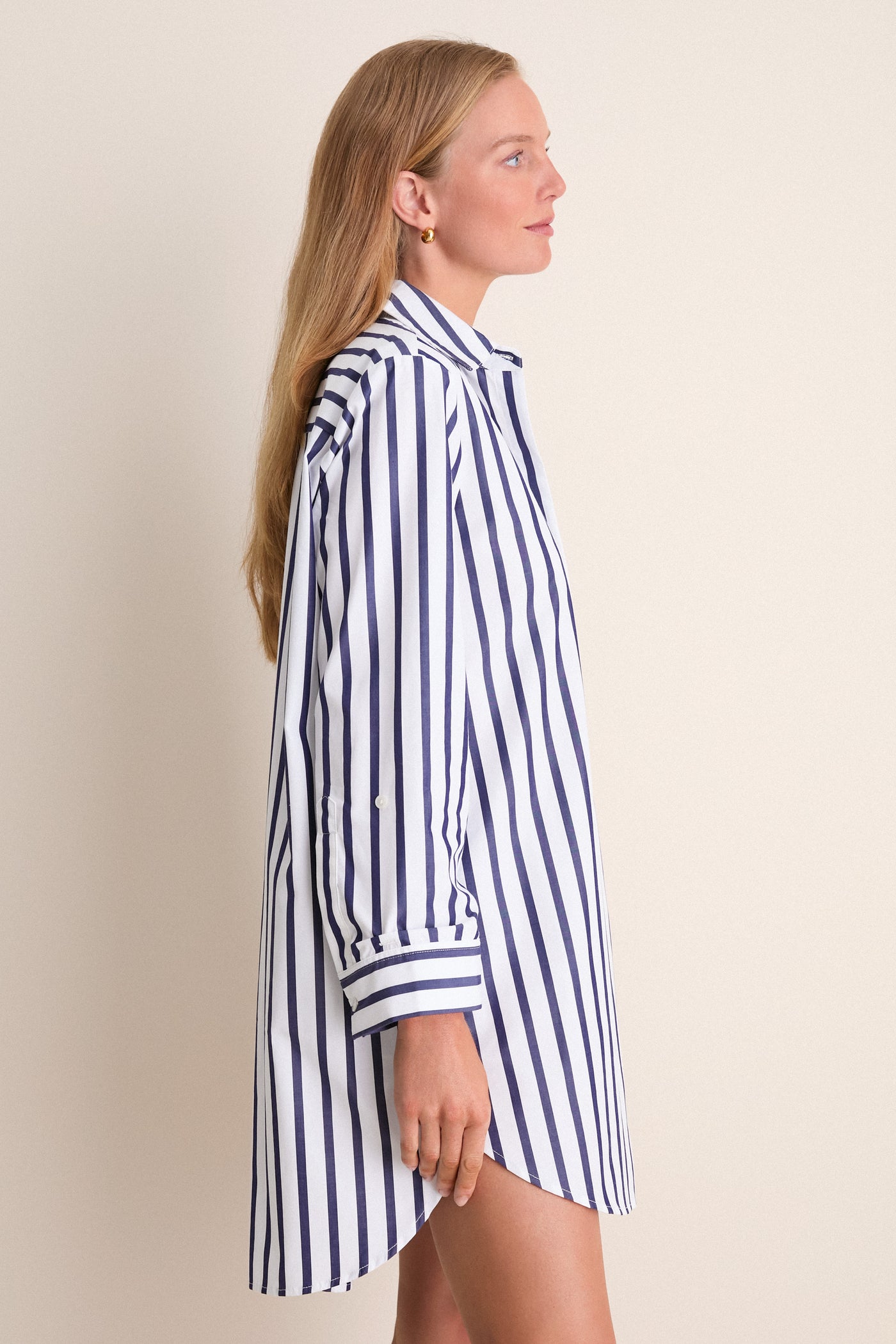 Blue and White Stripe Carlotta Mini Dress