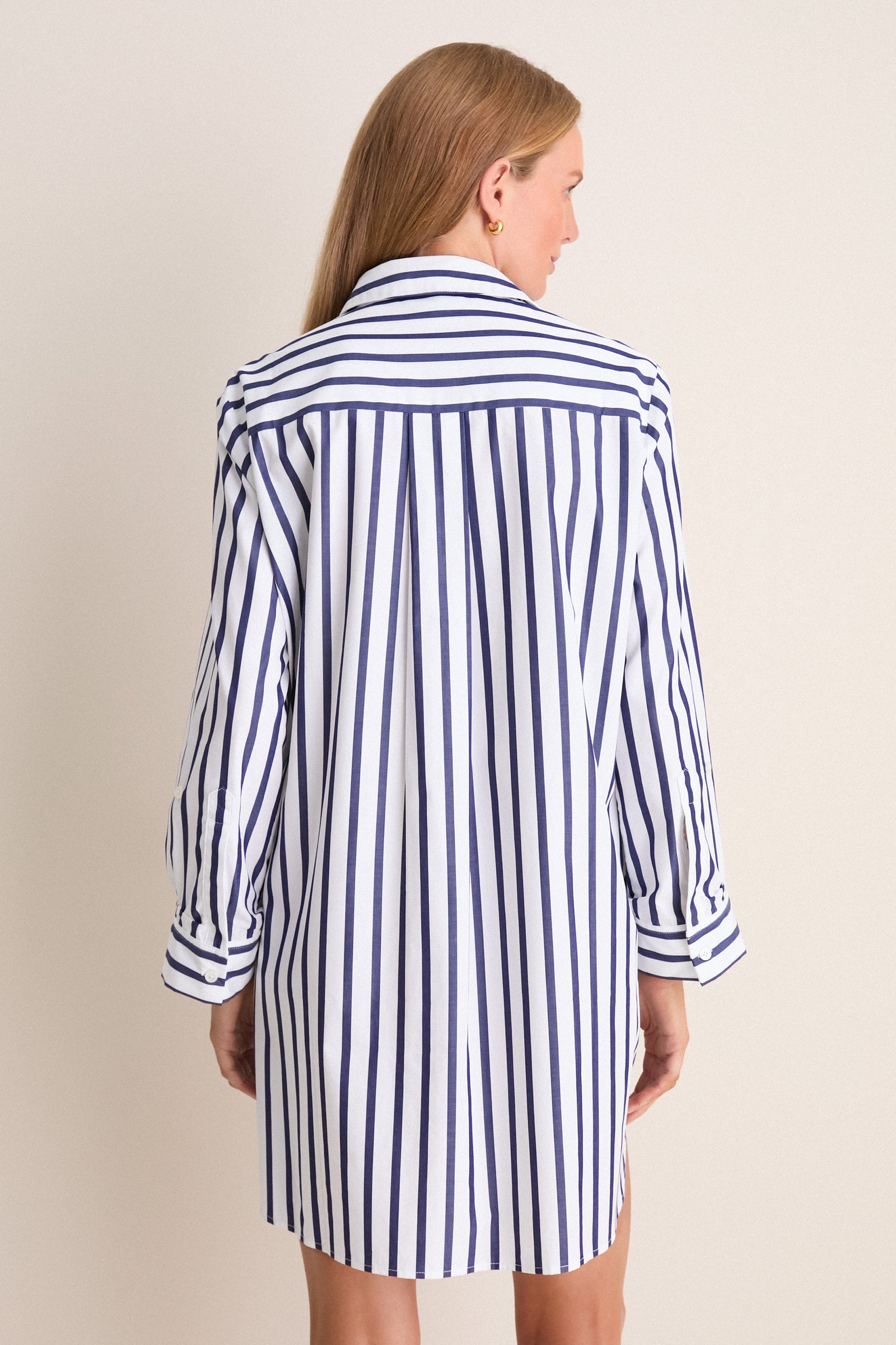 Blue and White Stripe Carlotta Mini Dress
