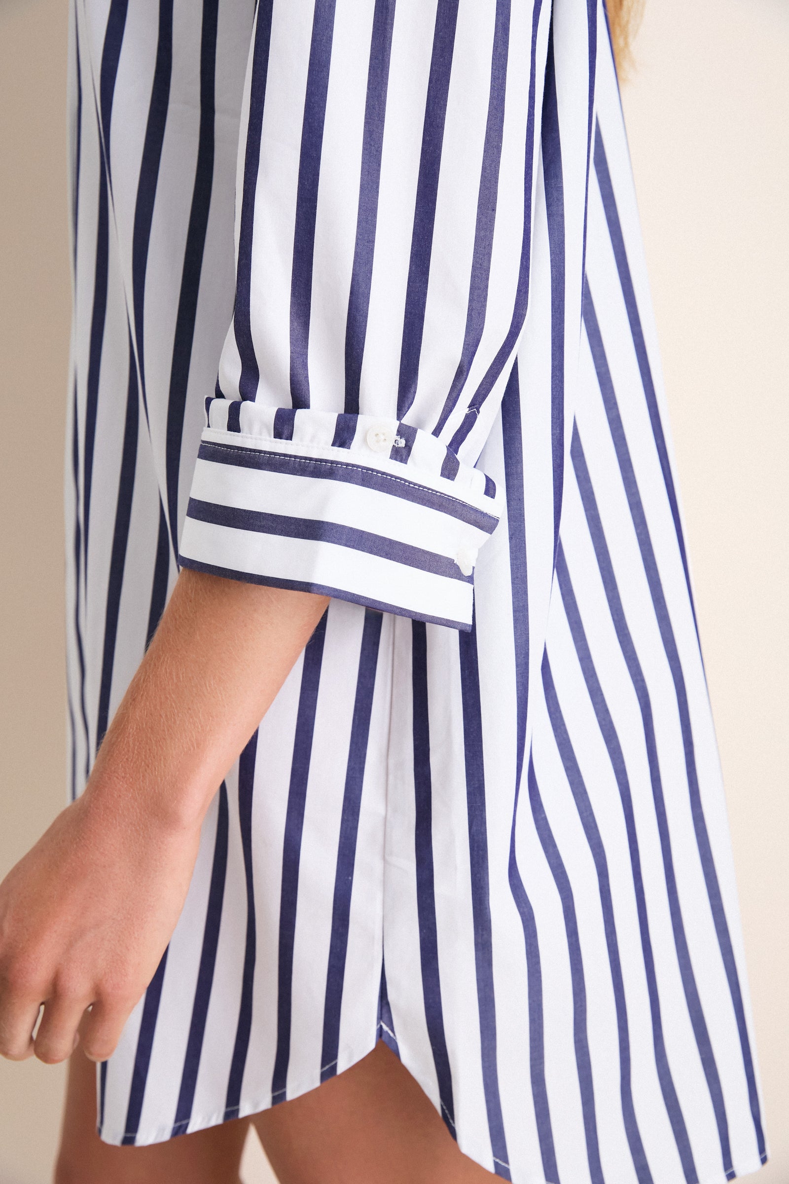 Blue and White Stripe Carlotta Mini Dress