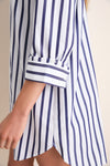 Blue and White Stripe Carlotta Mini Dress