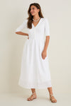 White Mixed Media Lizzie Dress