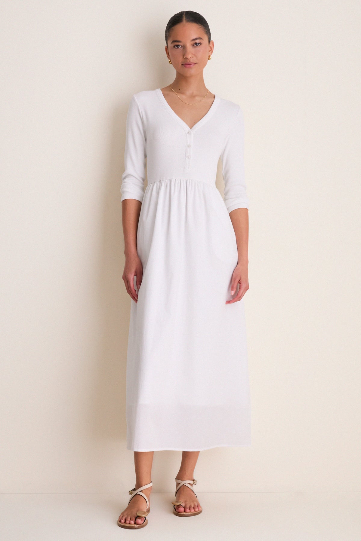 White Mixed Media Lizzie Dress