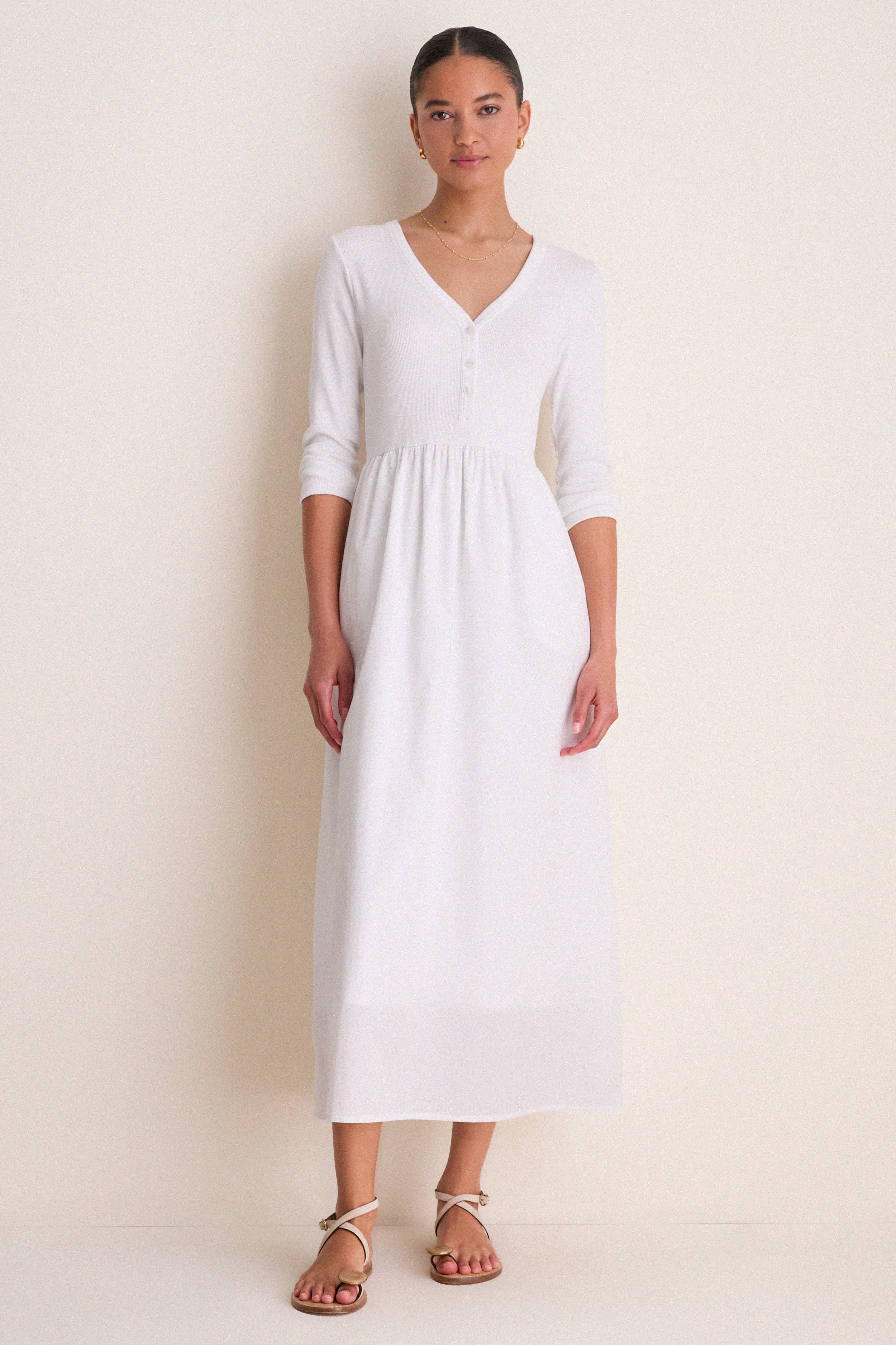 White Mixed Media Lizzie Dress